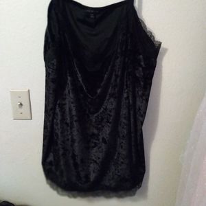 Black lace and velore under garmet